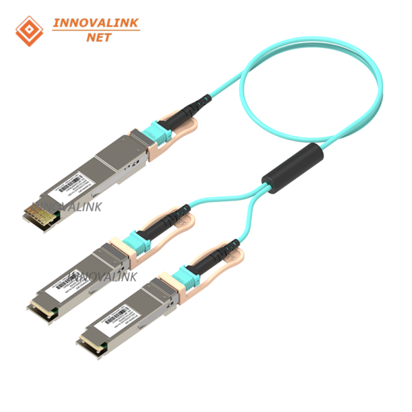 400G QSFP-DD to 2x200G QSFP56 Active Optical Cable (AOC)  400G Breakout AOC for AI